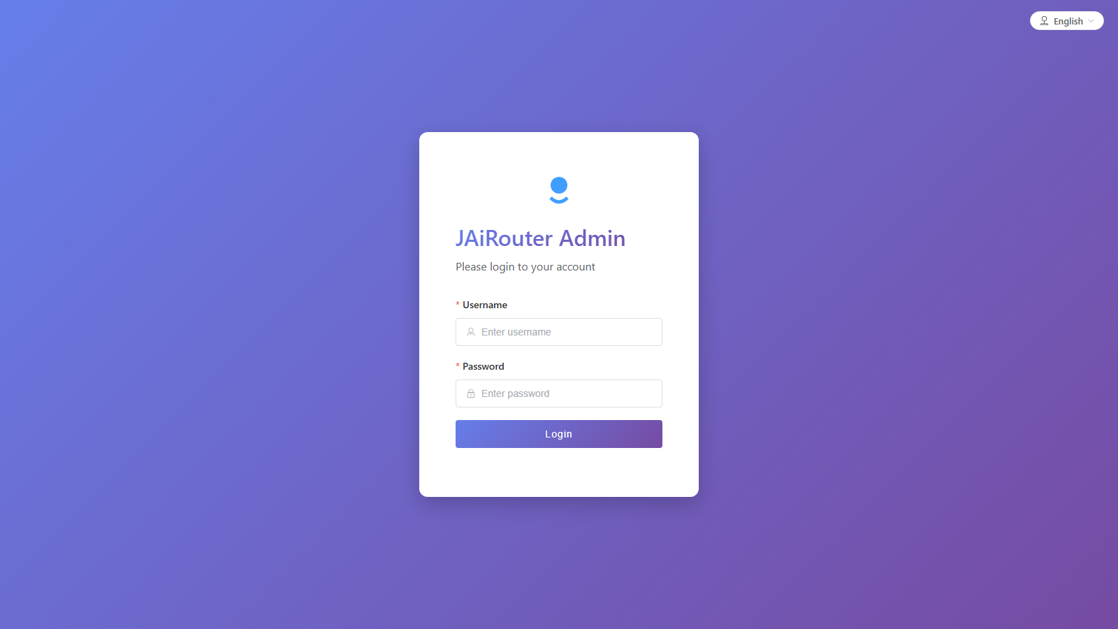 Login page